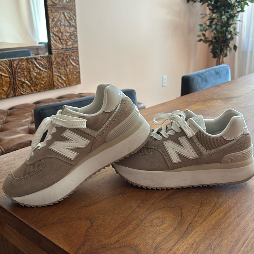 Womens New Balance 574+ Athletic Shoe - Driftwood